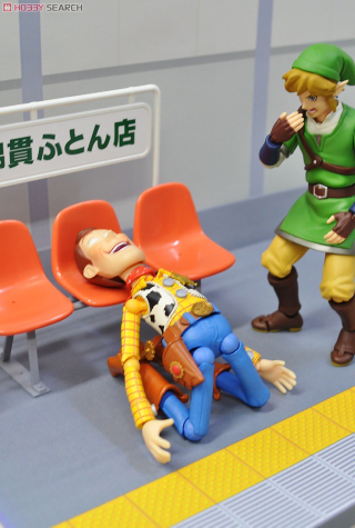 Illustration for article titled Creepy Woody, Angry Link and Friends Make Plastic Benches Fun